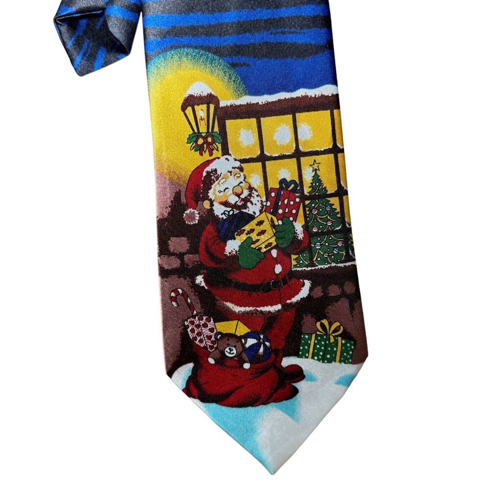Santa Claus Necktie Men's Christmas Presents Preppy Holiday Classic Graphic